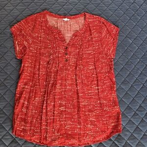Sonoma Red Women's Blouse with Button Accents